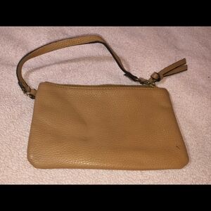Tan STEVE MADDEN Leather Wristlet